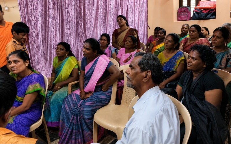 Students participating in a therapy session